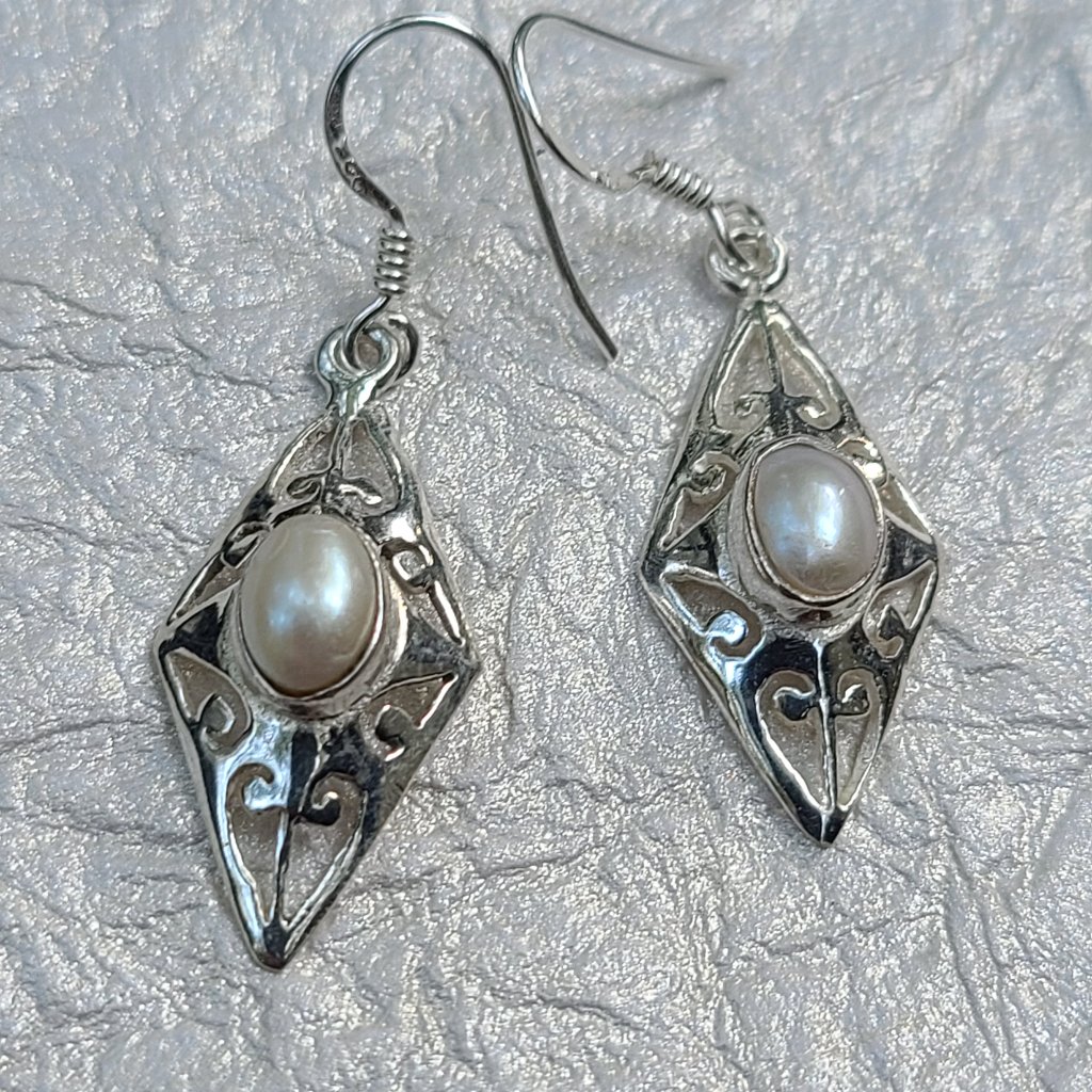 Unique Dangle Earrings Sterling SilverPearl Earrings Sterling Silver